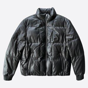 Louis Vuitton Black Leather Puffer Jacket